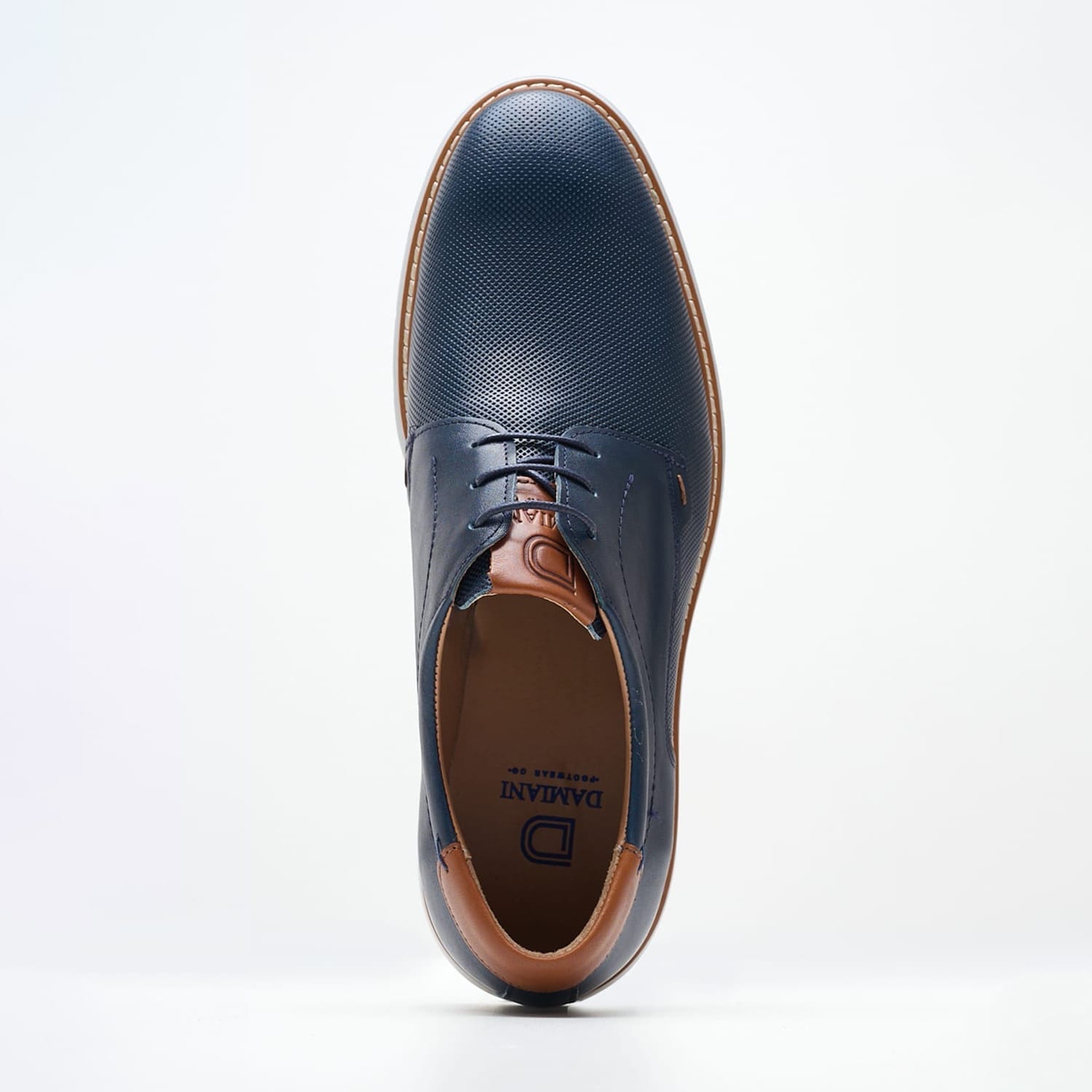 Men Shoes 6002 Blue Leather Damiani