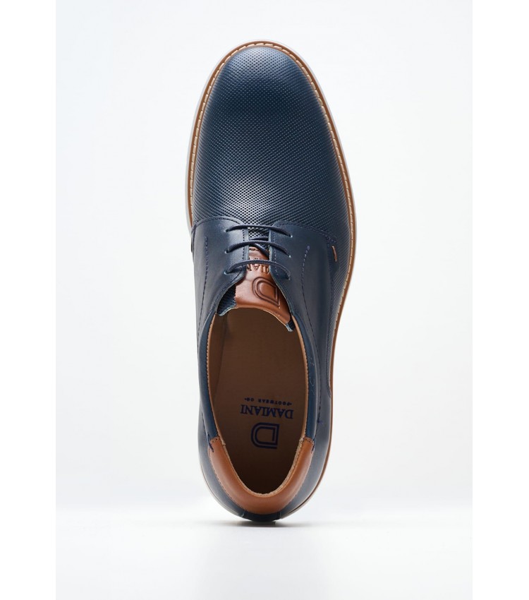 Men Shoes 6002 Blue Leather Damiani