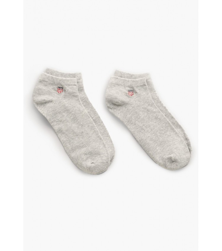 Men Socks Ankle.2pack Grey Cotton GANT