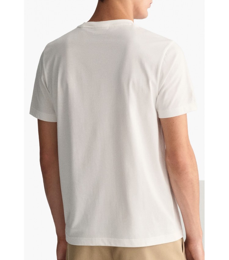 Men T-Shirts Arch.Script White Cotton GANT