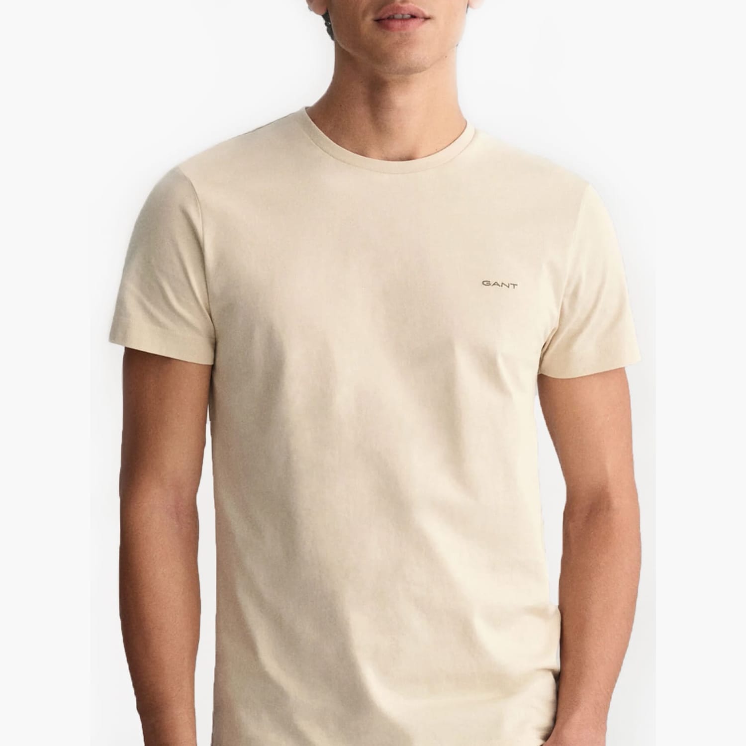 Men T-Shirts Con.Trast Beige Cotton GANT