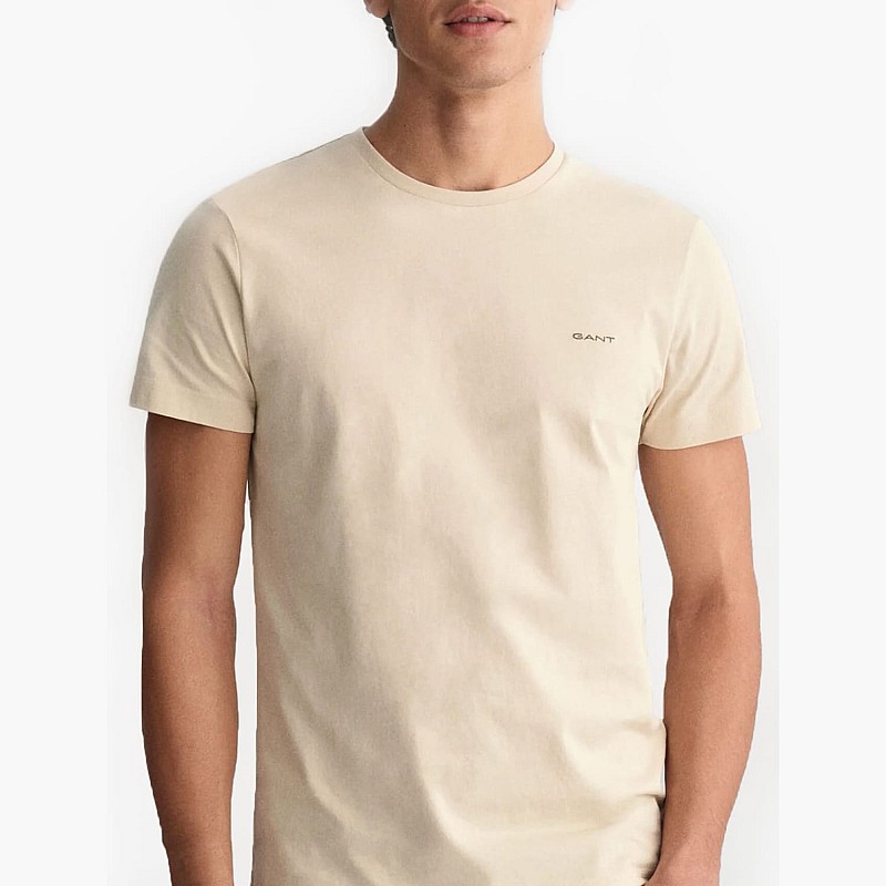 Men T-Shirts Con.Trast Beige Cotton GANT