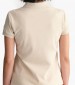 Women T-Shirts - Tops Contrast.Collar Beige Cotton GANT