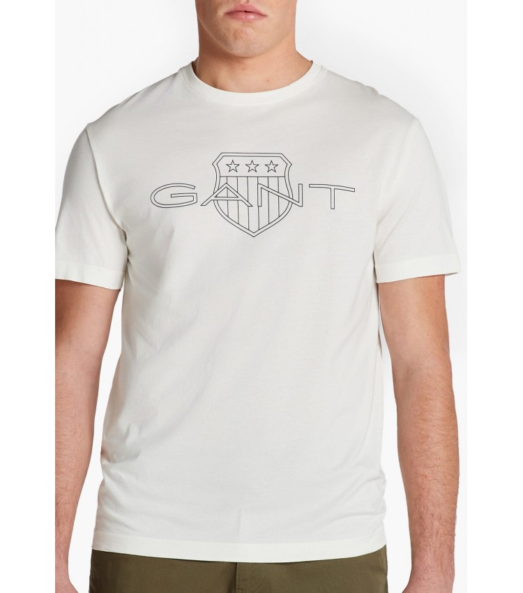 Men T-Shirts Gnt.Ss White Cotton GANT