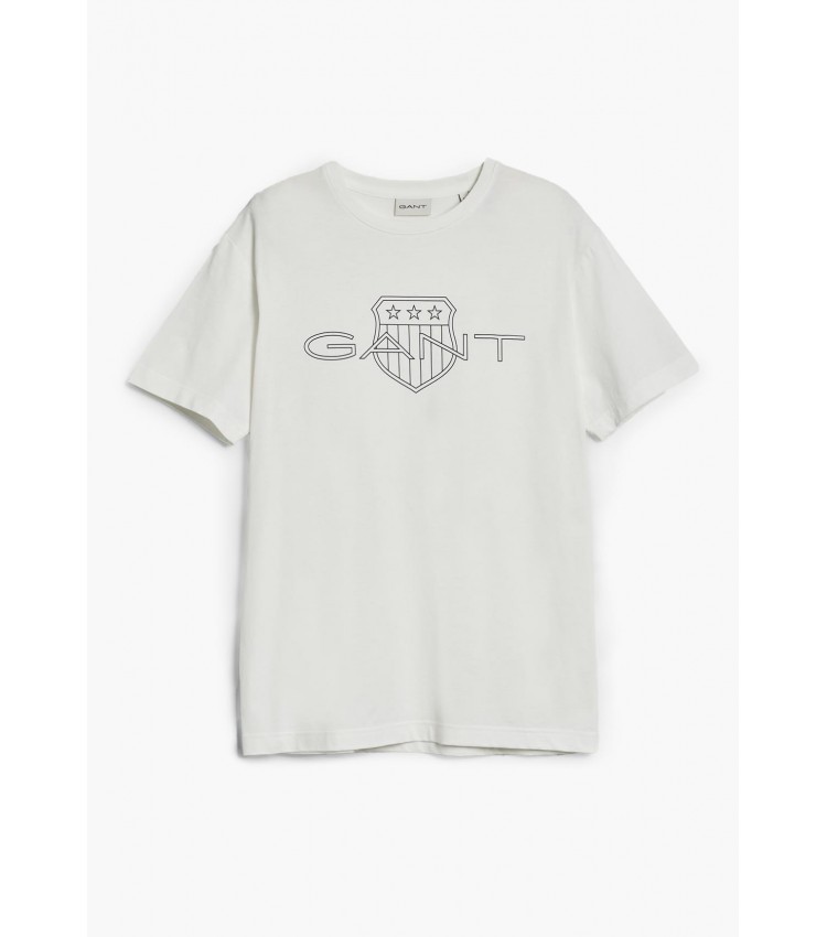 Men T-Shirts Gnt.Ss White Cotton GANT