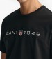 Men T-Shirts Graphic.Ss Black Cotton GANT