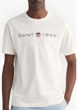 Men T-Shirts Graphic.Ss White Cotton GANT