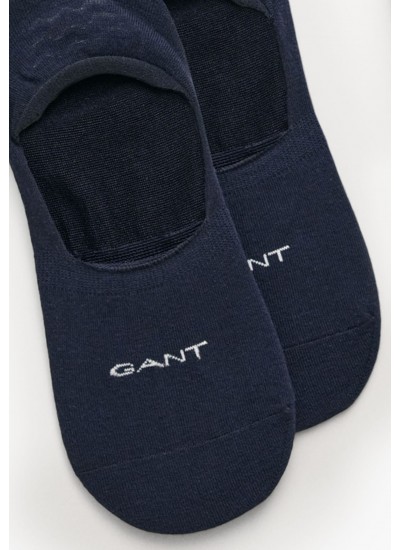 Men Socks Invisible.2pack Blue Cotton GANT