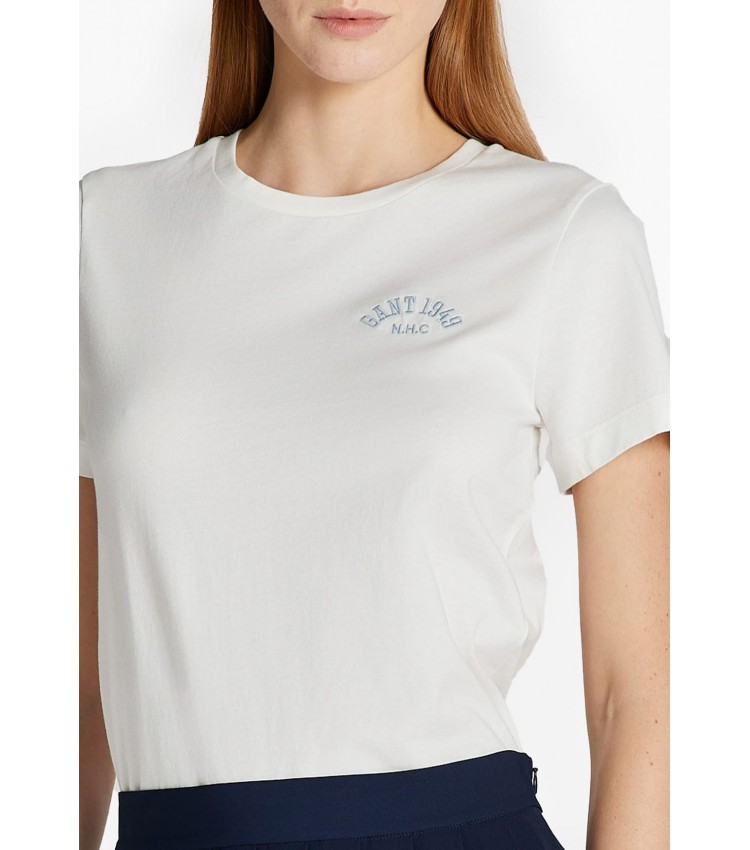 Women T-Shirts - Tops Reg.Arch White Cotton GANT