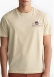 Men T-Shirts Reg.Emb Beige Cotton GANT