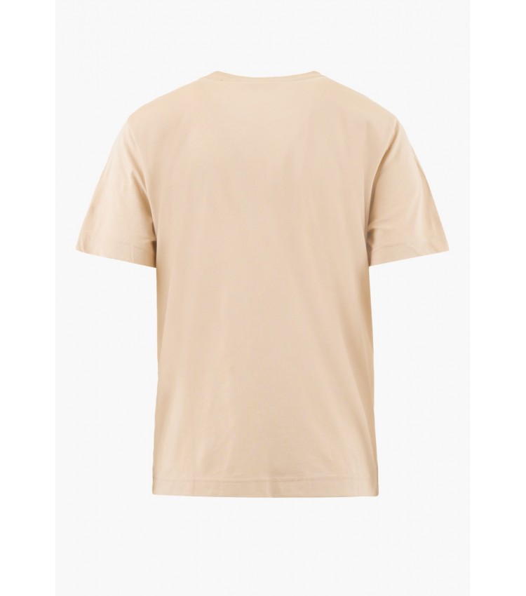Women T-Shirts - Tops Reg.Printed Beige Cotton GANT