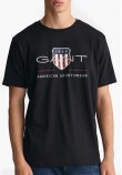 Men T-Shirts Reg.Shield Black Cotton GANT