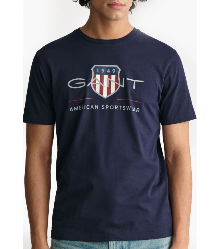 Men T-Shirts from the Gant brand Reg.Shield DarkBlue Cotton | mortoglou ...