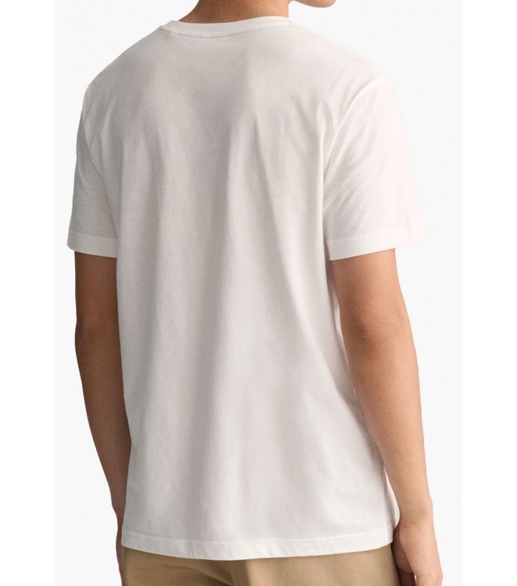 Men T-Shirts Reg.Shield White Cotton GANT