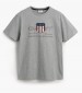 Men T-Shirts Reg.Shield Grey Cotton GANT