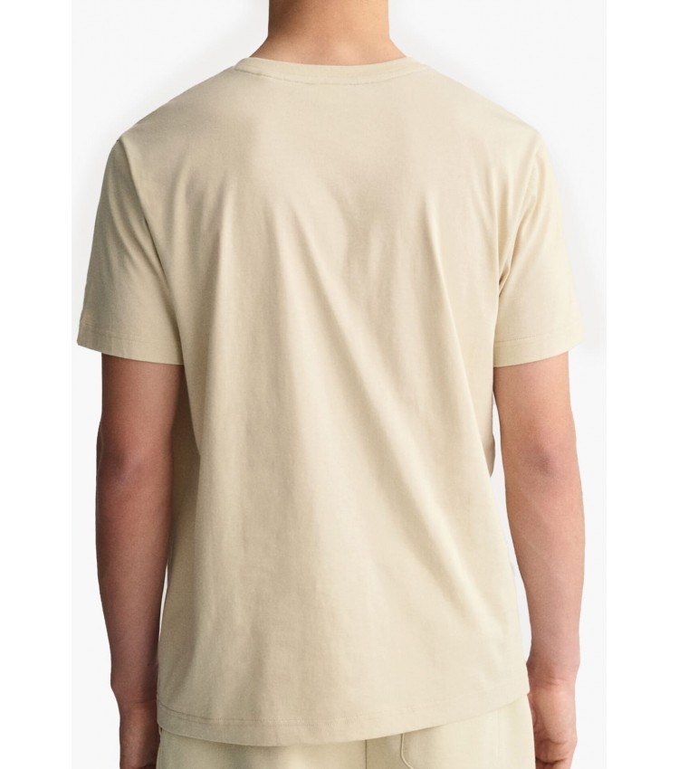Men T-Shirts Reg.Shield Beige Cotton GANT