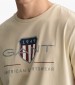 Men T-Shirts Reg.Shield Beige Cotton GANT