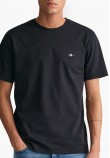 Men T-Shirts Reg.Ss Black Cotton GANT