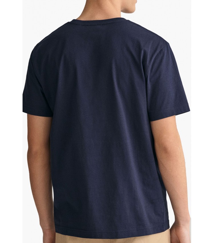 Men T-Shirts Reg.Ss DarkBlue Cotton GANT