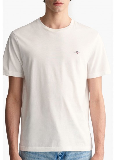 Men T-Shirts Reg.Ss White Cotton GANT