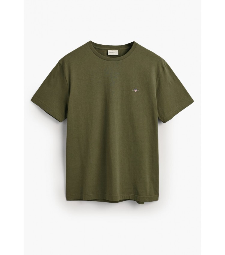 Men T-Shirts Reg.Ss Green Cotton GANT