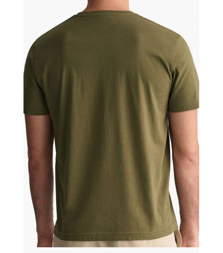 Men T-Shirts Reg.Ss Green Cotton GANT