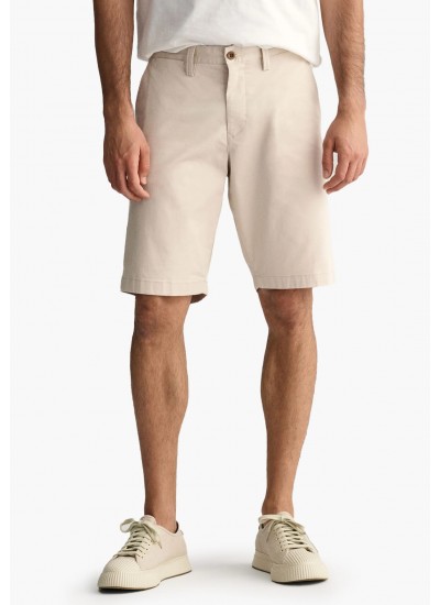 Ανδρικές Βερμούδες Relaxed.Shorts Μπεζ Βαμβάκι GANT