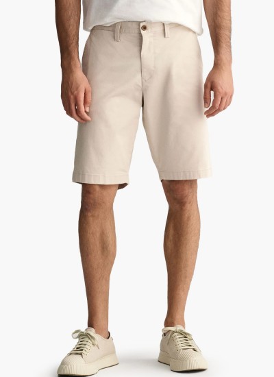 Ανδρικές Βερμούδες Relaxed.Shorts Μπεζ Βαμβάκι GANT