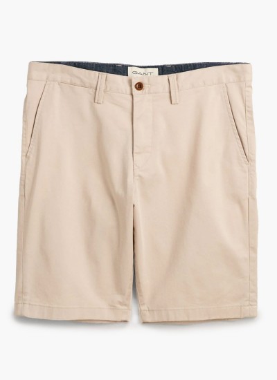 Ανδρικές Βερμούδες Relaxed.Shorts Μπεζ Βαμβάκι GANT