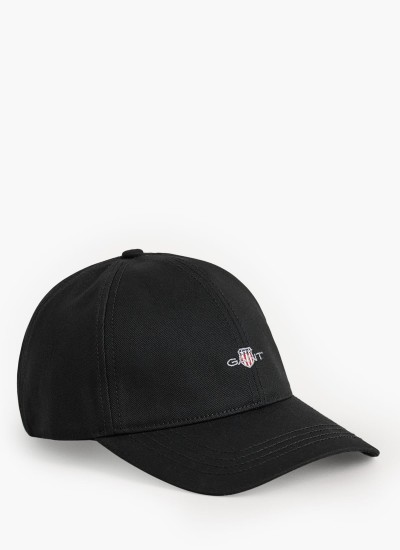 Ανδρικά Καπέλα Shield.Cap Μαύρο Βαμβάκι GANT