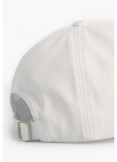 Ανδρικά Καπέλα Shield.Cap Άσπρο Βαμβάκι GANT