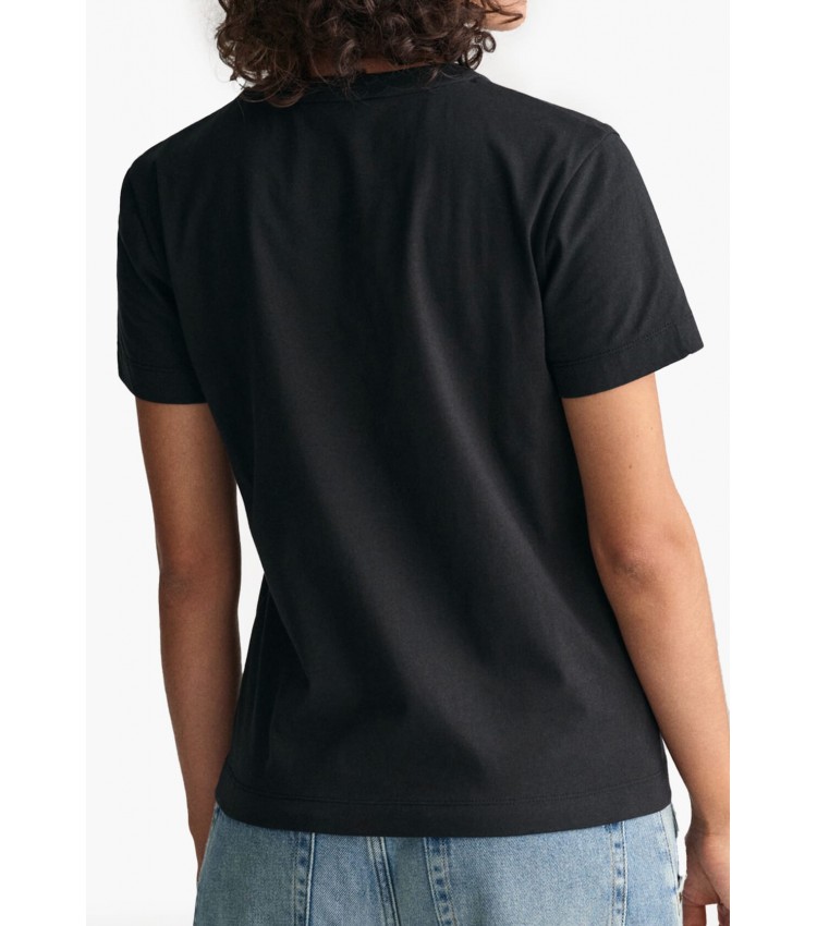 Γυναικείες Μπλούζες - Τοπ Shield.Rs Μαύρο Βαμβάκι GANT