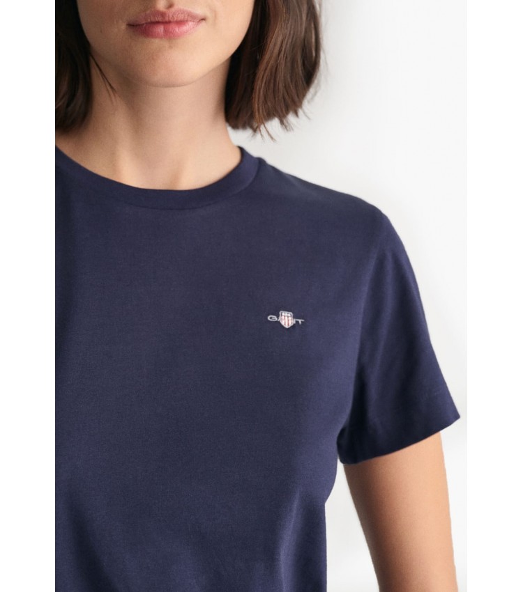 Women T-Shirts - Tops Shield.Rs DarkBlue Cotton GANT