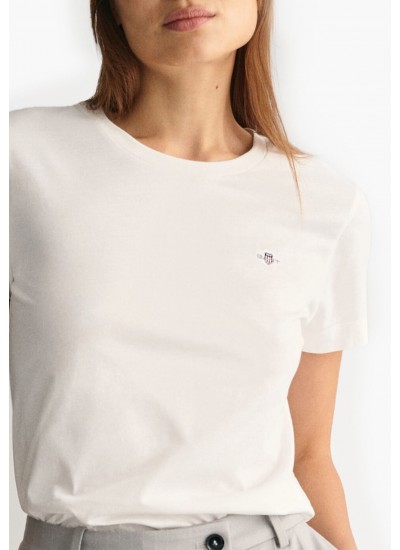Γυναικείες Μπλούζες - Τοπ Shield.Rs Άσπρο Βαμβάκι GANT