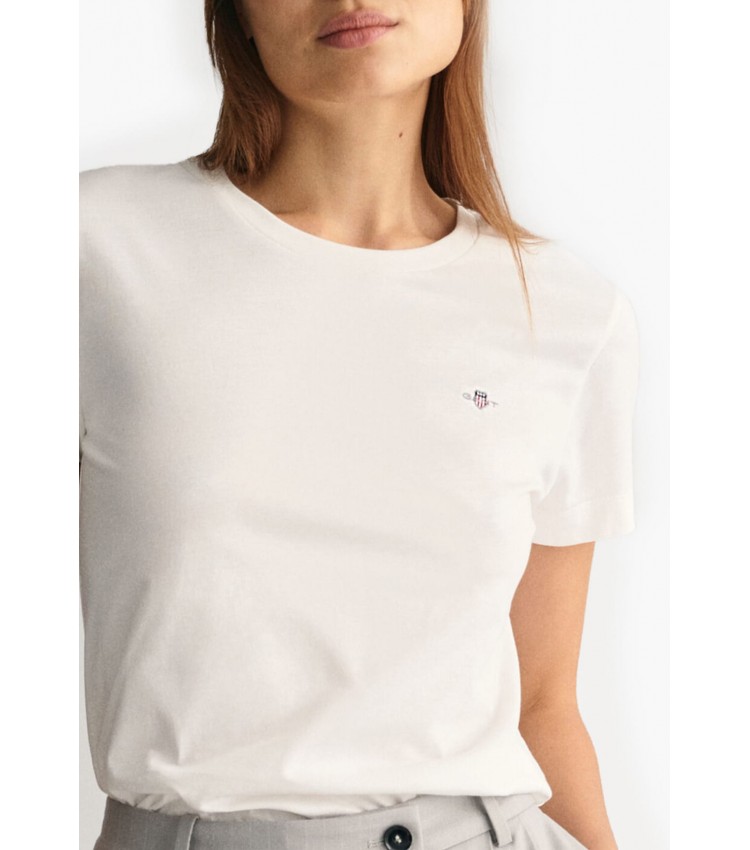 Women T-Shirts - Tops Shield.Rs White Cotton GANT