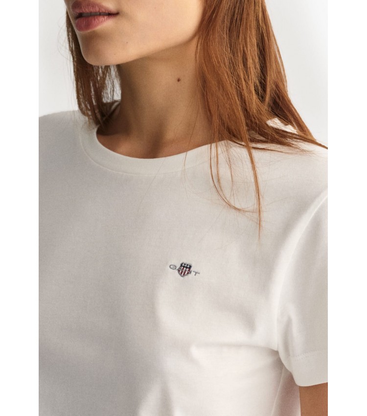 Women T-Shirts - Tops Shield.Rs White Cotton GANT