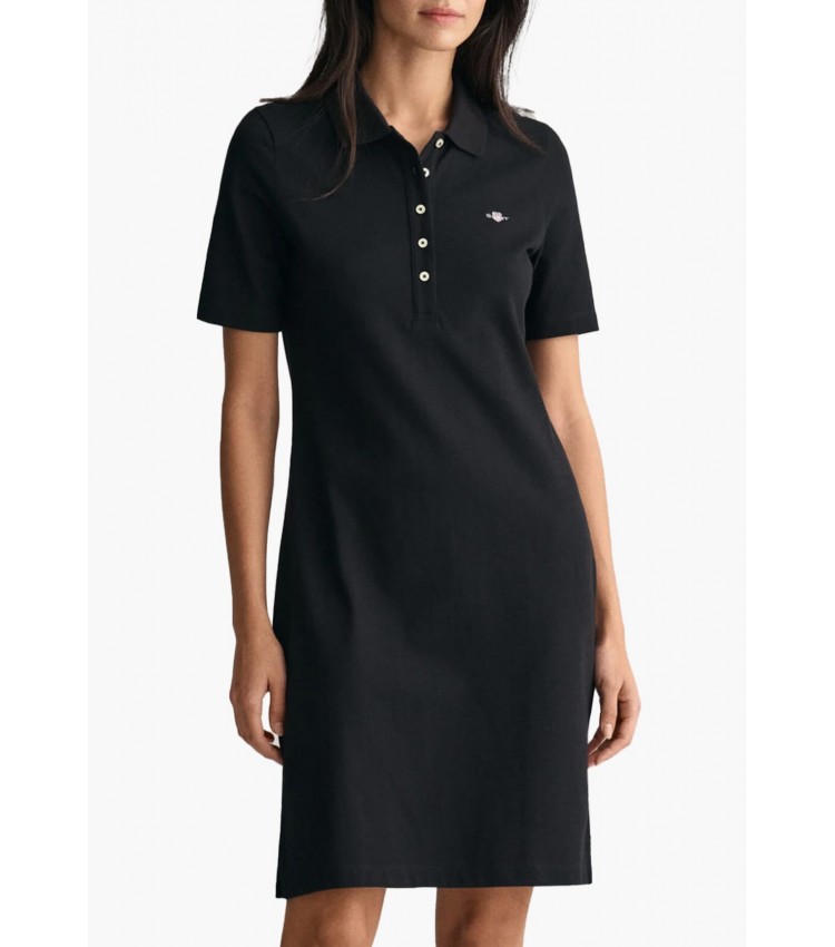 Women Dresses - Bodysuits Ss.Dress Black Cotton GANT