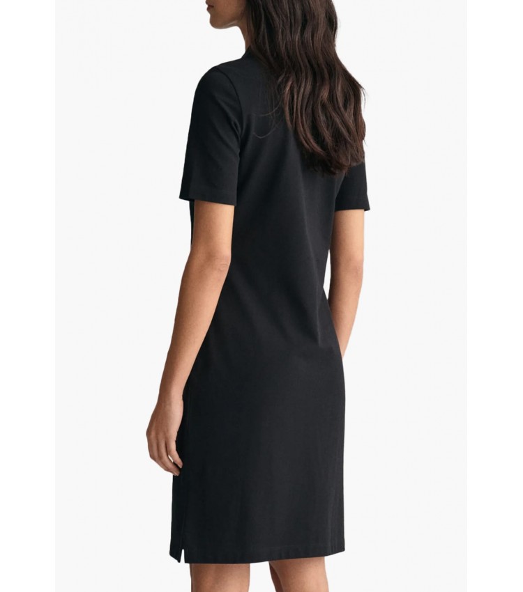 Γυναικεία Φορέματα - Ολόσωμες Φόρμες Ss.Dress Μαύρο Βαμβάκι GANT