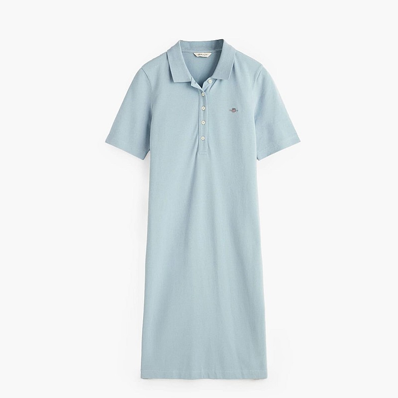 Women Dresses - Bodysuits Ss.Dress LightBlue Cotton GANT