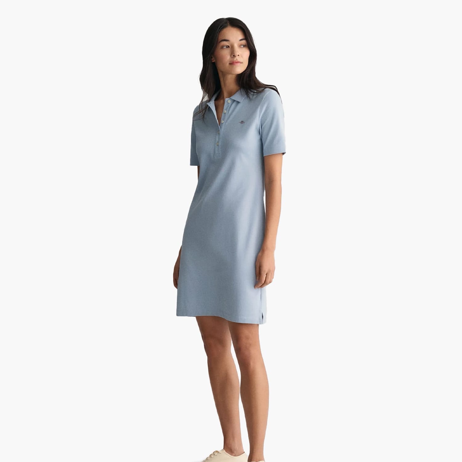 Γυναικεία Φορέματα - Ολόσωμες Φόρμες Ss.Dress Μπλέ Ανοιχτό Βαμβάκι GANT Γυναικεία Φορέματα - Ολόσωμες Φόρμες Ss.Dress Μπλέ Ανοιχτό Βαμβάκι GANT