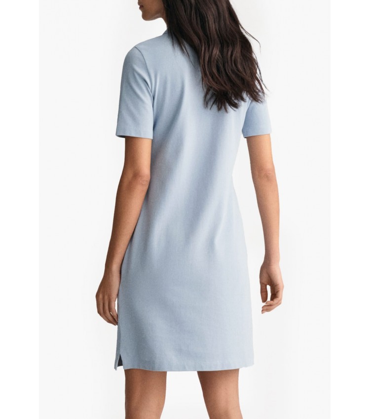 Women Dresses - Bodysuits Ss.Dress LightBlue Cotton GANT