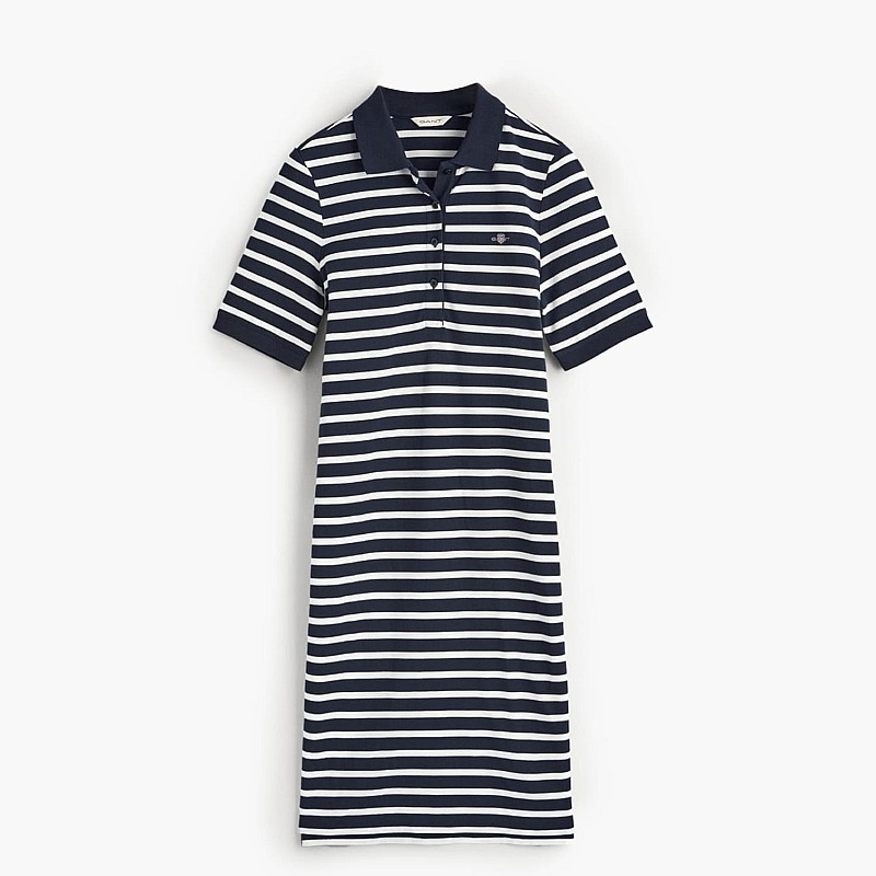 Women Dresses - Bodysuits Striped.Dress DarkBlue Cotton GANT