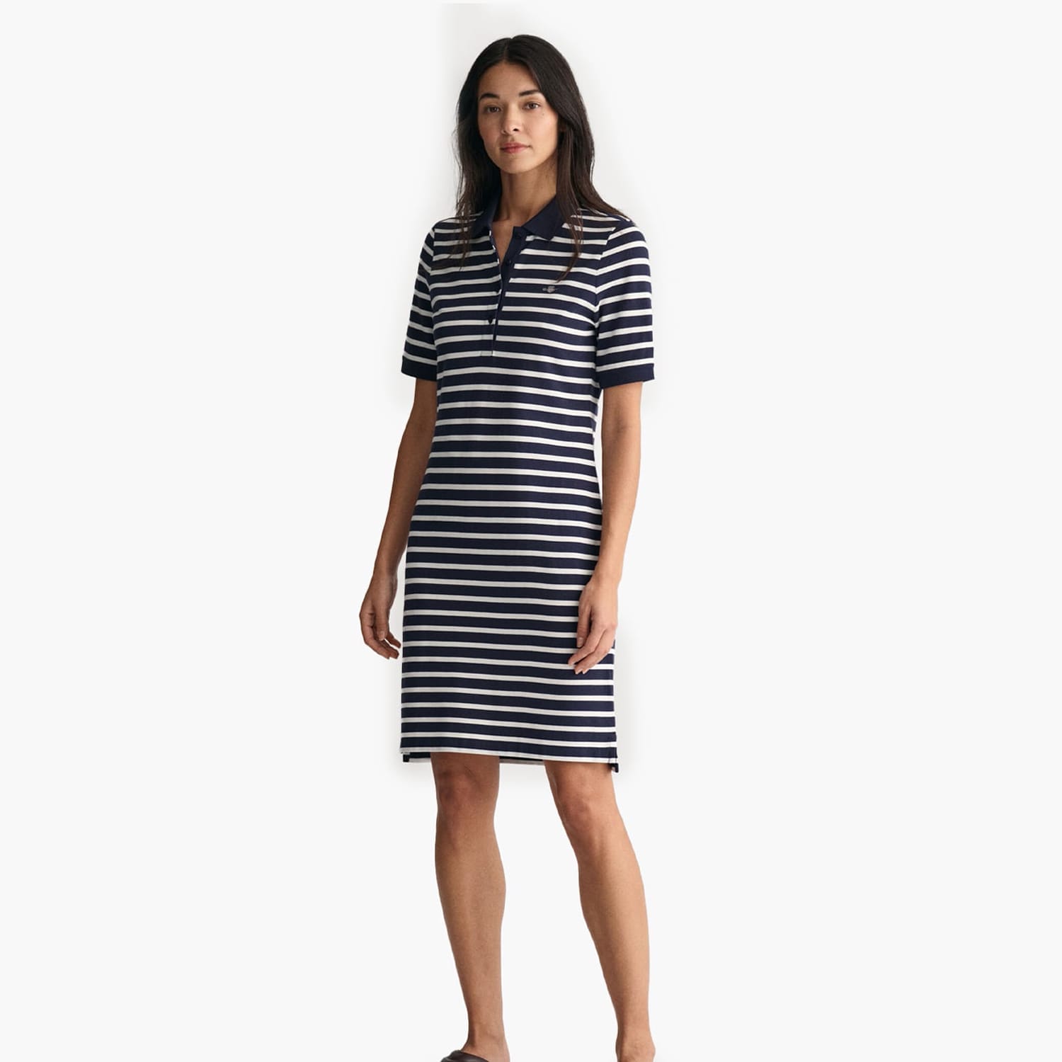 Γυναικεία Φορέματα - Ολόσωμες Φόρμες Striped.Dress Σκούρο Μπλε Βαμβάκι GANT Φορέματα - Ολόσωμες Φόρμες Gant Striped.Dress-DarkBlue