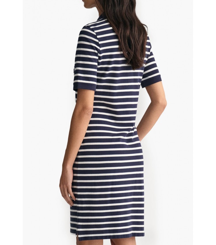 Women Dresses - Bodysuits Striped.Dress DarkBlue Cotton GANT