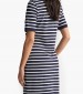 Women Dresses - Bodysuits Striped.Dress DarkBlue Cotton GANT