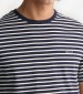 Men T-Shirts Striped.Shirt DarkBlue Cotton GANT
