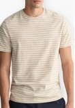 Ανδρικές Μπλούζες Striped.Shirt Μπεζ Βαμβάκι GANT
