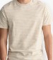 Men T-Shirts Striped.Shirt Beige Cotton GANT