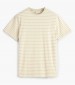 Men T-Shirts Striped.Shirt Beige Cotton GANT