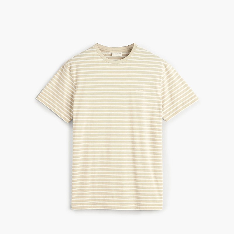 Ανδρικές Μπλούζες Striped.Shirt Μπεζ Βαμβάκι GANT